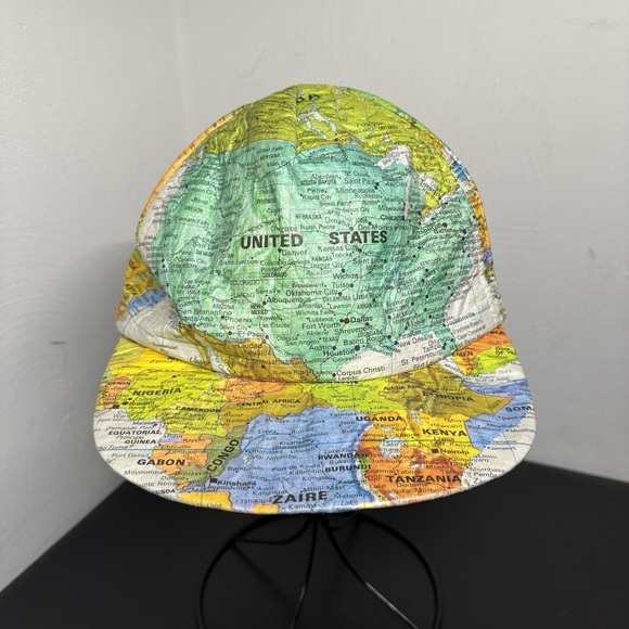 Rare Vintage 1991 Kurt Cobain Nirvana Wearin' The World Map/Globe Hat Snapback